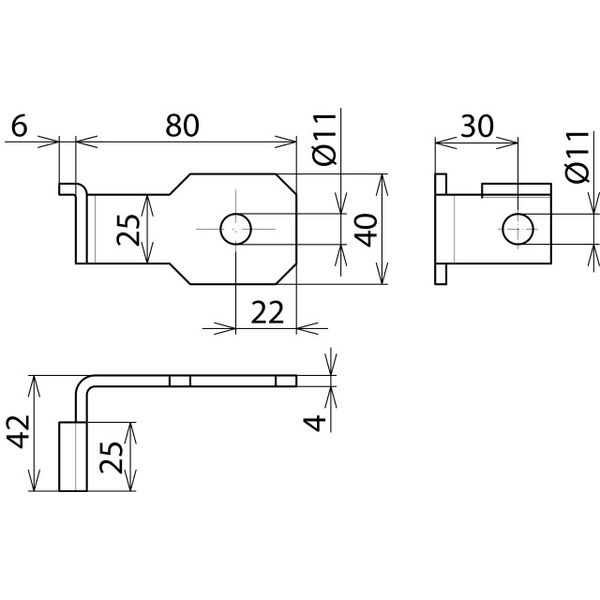 Connection bracket IF1 angled bore diameter d1 11 mm image 2