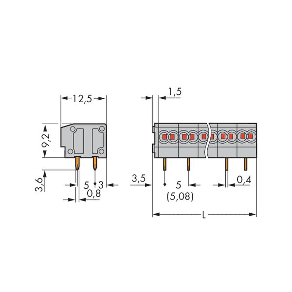 2-conductor PCB terminal block push-button 0.75 mm² black image 3