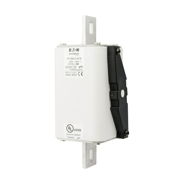 Fuse-link, high speed, 355 A, DC 1500 V, 3L, 75 x 205 mm, gPV, IEC, UL, with indicator, bolted contacts image 3