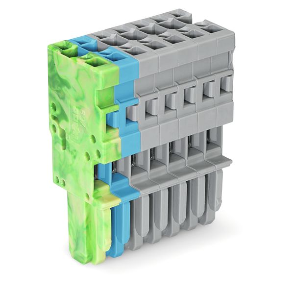 1-conductor female connector CAGE CLAMP® 4 mm² green-yellow, blue, gra image 1