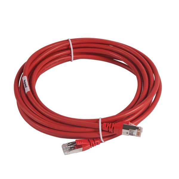 Patch cord RJ45 category 6A S/FTP shielded LSZH red 5 meters image 2