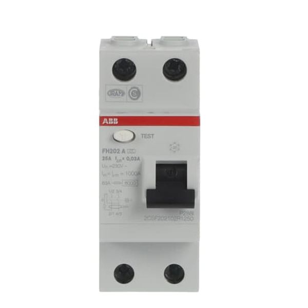 FH202 A-25/0.03 Residual Current Circuit Breaker 2P A type 30 mA image 3