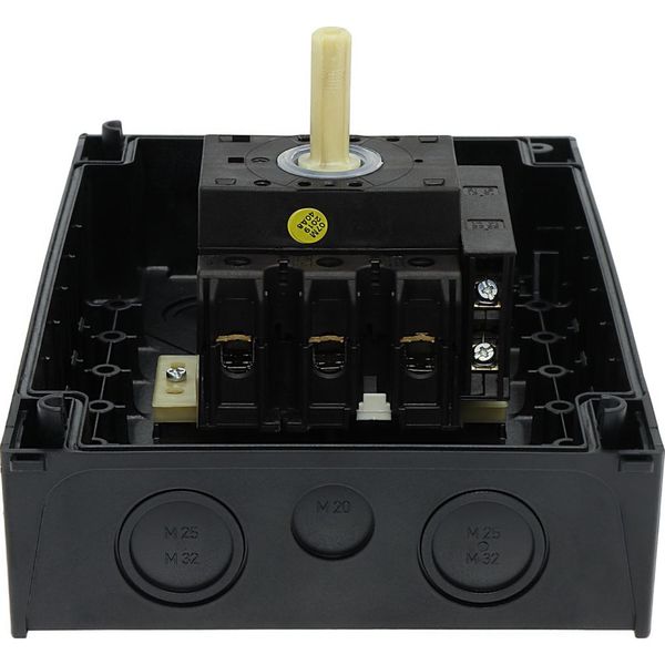 Safety switch, P3, 63 A, 3 pole, 1 N/O, 1 N/C, Emergency switching off function, With red rotary handle and yellow locking ring, Lockable in position image 22