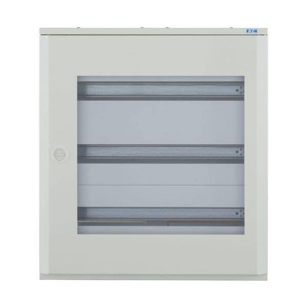 Complete surface-mounted flat distribution board with window, white, 24 SU per row, 3 rows, type C image 7