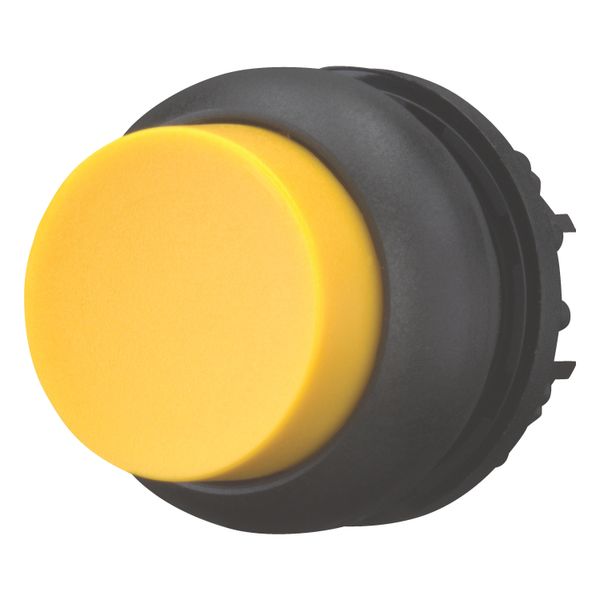Pushbutton, RMQ-Titan, Extended, maintained, yellow, Blank, Bezel: black image 2