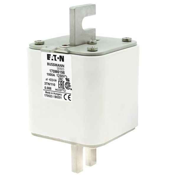 Fuse-link, high speed, 1000 A, AC 1250 V, size 3, 76 x 90 x 139 mm, aR, DIN, IEC, type T indicator image 3