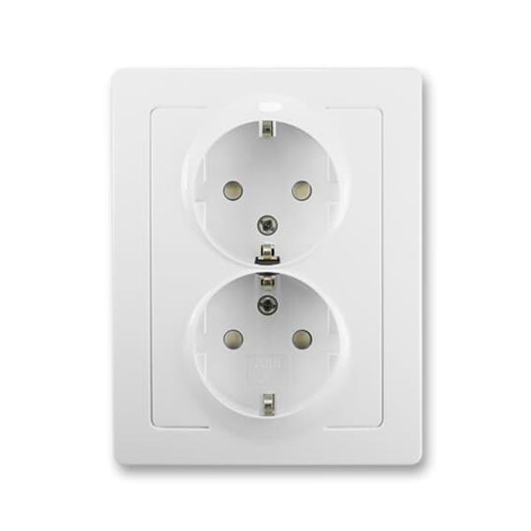 5512J-C03459 B1 Double socket outlet with earthing contacts, shuttered image 1