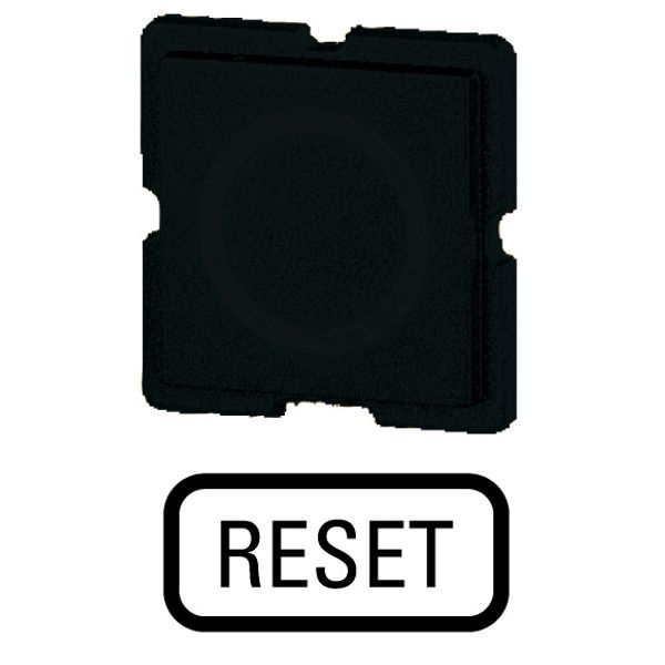 Button plate for push-button, Inscription: RESET, 25 x 25 image 1