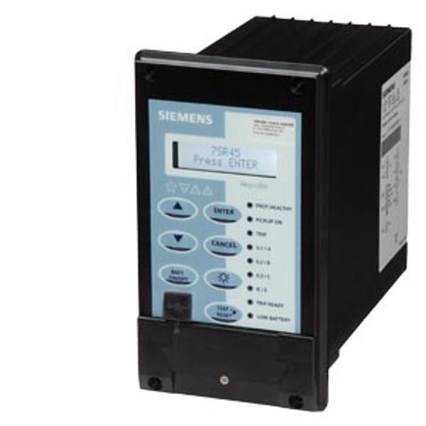 Non-Directional Overcurrent Protection - Argus 7SR45, measuring input: 1 A, 50/60 Hz, size 4 moulded case (height reduced), 2 BI / 2 BO, auxiliary voltage: dual powered (CT powered: + aux.:  7SR4503-1JA20-1AA0 image 1