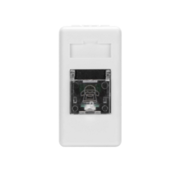 TELEPHONE SOCKET - RJ11 - 2 PAIRS - TWISTED PAIR - SCREW-ON TERMINALS - 1 MODULE - SYSTEM WHITE image 1
