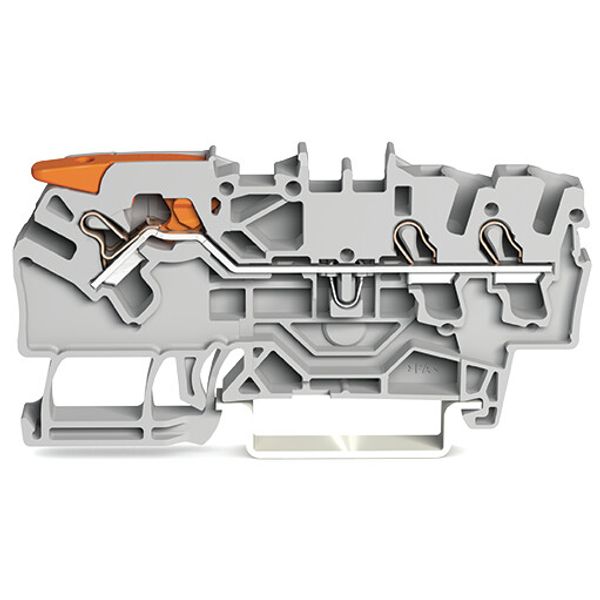 3-conductor through terminal block with lever and Push-in CAGE CLAMP® image 2