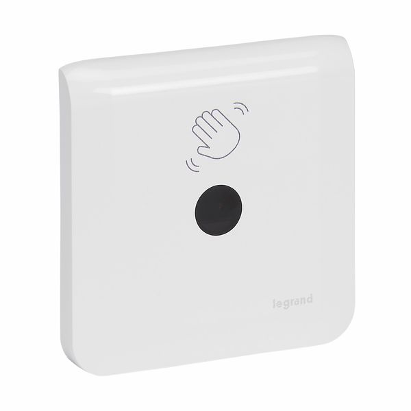 Mosaic contactless switch with or without neutral for 200W LED lighting control 2 modules - complete white antimicrobial image 1