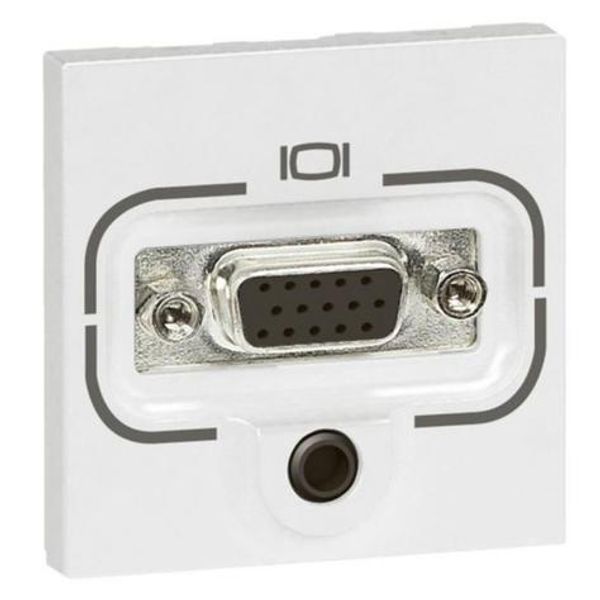 HD15 + 3.5mm Jack socket Arteor - screw terminal connection - 1 module - white image 1