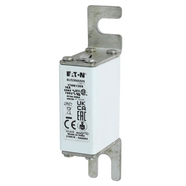 Fuse-link, high speed, 16 A, AC 690 V, DIN 000, 21 x 40 x 100 mm, gR, DIN, IEC, single indicator image 7