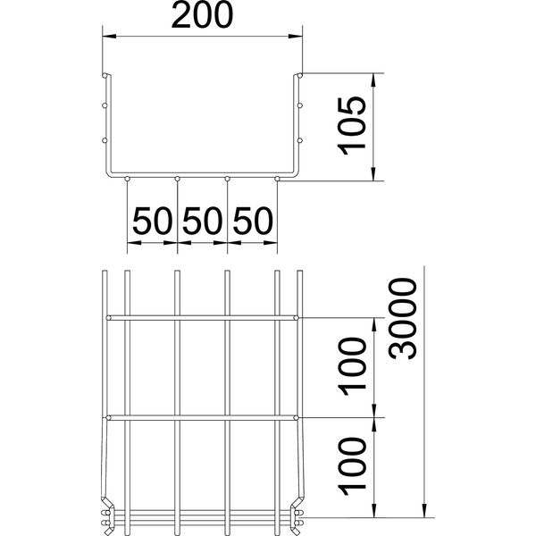 GRM 105 200 G Mesh cable tray GRM  105x200x3000 image 2