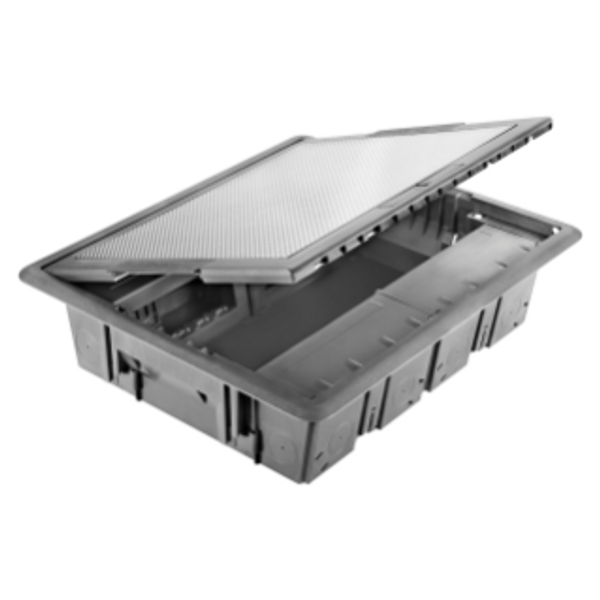UNDERFLOOR OUTLET BOX - WITH STAINLESS STEEL COVER - 20 MODULES SYSTEM image 1