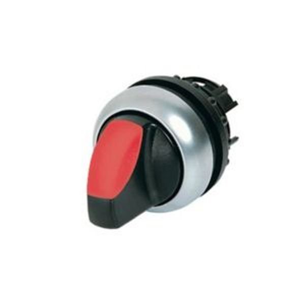 Illuminated selector switch actuator, RMQ-Titan, With thumb-grip, momentary, 3 positions, red, Bezel: titanium image 10