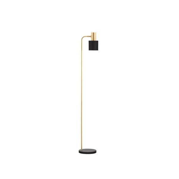 Gold Metal Sandy Black Metal Shade Black Base LED E27 1x12 Watt 230 Volt IP20 Bulb Excluded Cable Length: 180 cm D: 35 H: 153.5 cm image 1