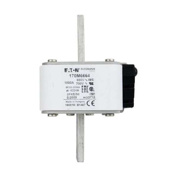 Fuse-link, high speed, 1000 A, AC 690 V, size 3, 76 x 92 x 135 mm, aR, IEC, UL, single indicator image 7