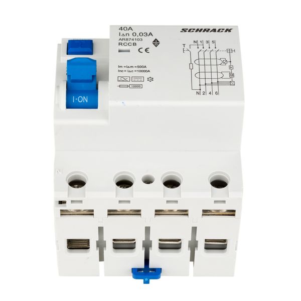 Residual Current Circuit Breaker 10kA, 40A, 4-pole, 30mA, B image 4