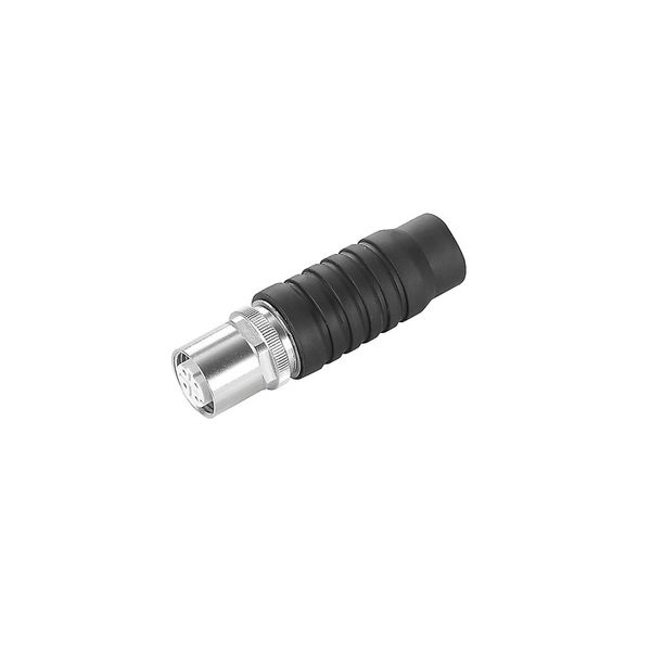 Round plug (field customisable), Female socket, straight, Crimp connec image 1