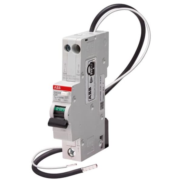 DSE201 C20 AC100 - N Black Residual Current Circuit Breaker with Overcurrent Protection image 1