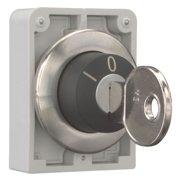 Key-operated actuator, Flat Front, maintained, 3 positions, Key withdrawable: I, 0, II, Bezel: stainless steel image 6