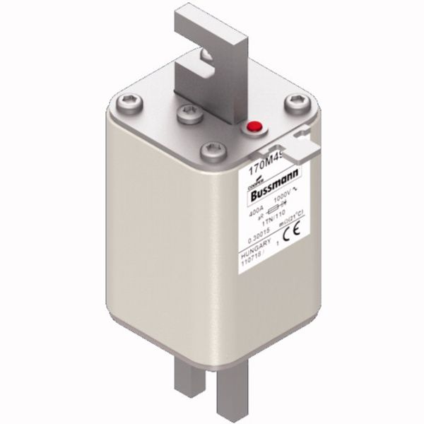 Fuse-link, high speed, 400 A, AC 1000 V, DIN 1, 51 x 69 x 138 mm, aR, DIN, IEC, type T indicator image 3