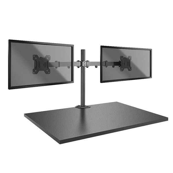 Dual Display Bracket with Pole and Desk Clamp Securely mount 2 desktop monitors to an office desk image 2