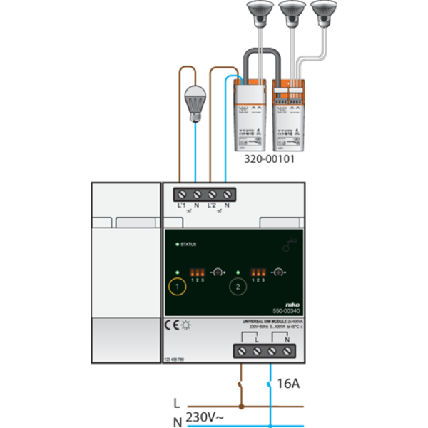Universal dim module 2 x 400 W for Niko Home Control image 3