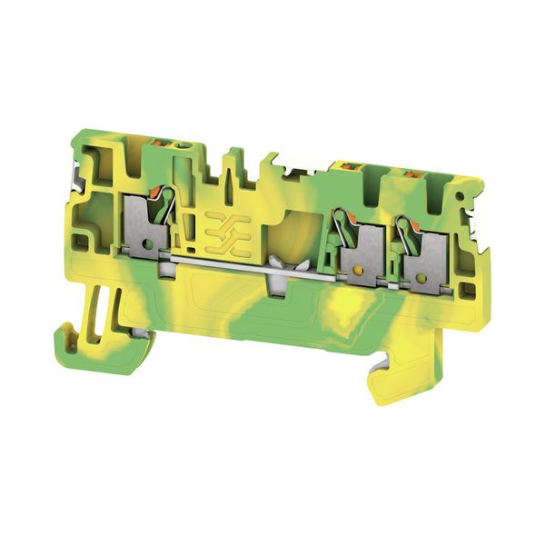 PE terminal, PUSH IN, 1.5 mm², Green/yellow, orange image 1