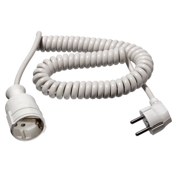 Current Cable extension 16 A White 2.50 m Spiral cable 70412 Schwabe image 1