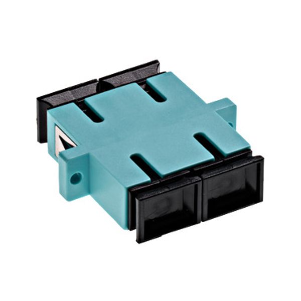 Standard SC-Duplex Coupling MM Polymer case aqua image 1