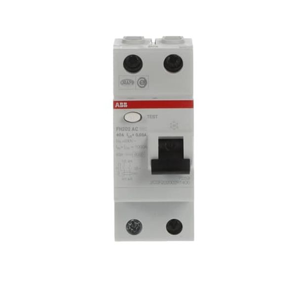 FH202 AC-40/0.03 Residual Current Circuit Breaker 2P AC type 30 mA image 3