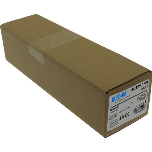 Fuse-base, LV, 63 A, AC 400 V, D02, 3P, IEC, DIN rail mount, suitable wire 2.5 - 25 mm2 image 5