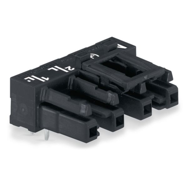 Socket for PCBs angled 4-pole black image 1