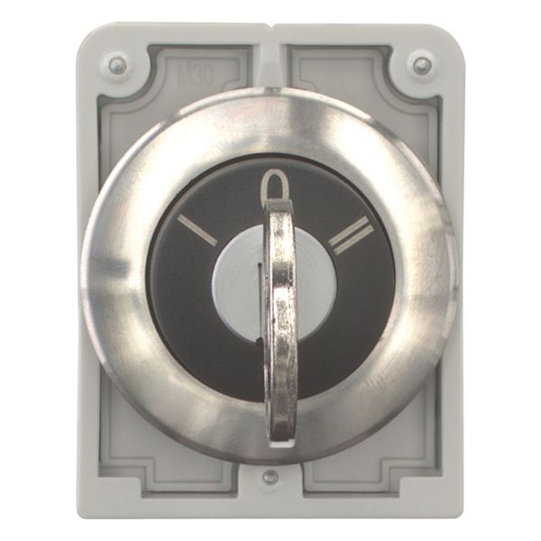 Key-operated actuator, Flat Front, momentary, 3 positions, Key withdrawable: 0, Bezel: stainless steel image 3