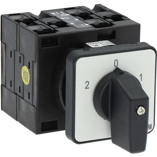 Reversing switches, T3, 32 A, flush mounting, 3 contact unit(s), Contacts: 6, 45 °, maintained, With 0 (Off) position, 2-0-1, SOND 29, Design number 2 image 8