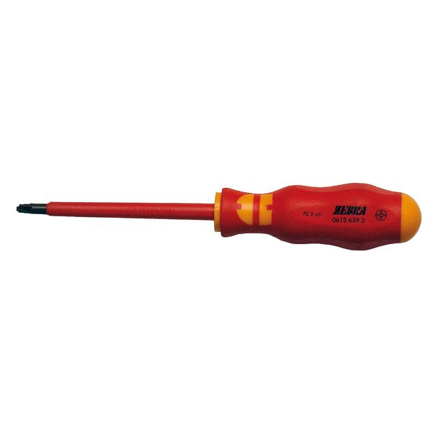 Electrician's screw driver VDE Pozidrive PZ2 100mm insulated image 1