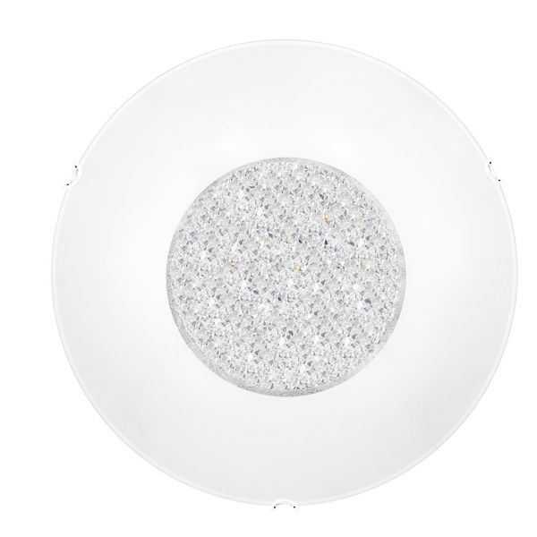 White Glass & Crystal White Metal LED E27 3x12 Watt 230 Volt IP20 Bulb Excluded D: 40 H: 9 cm image 1