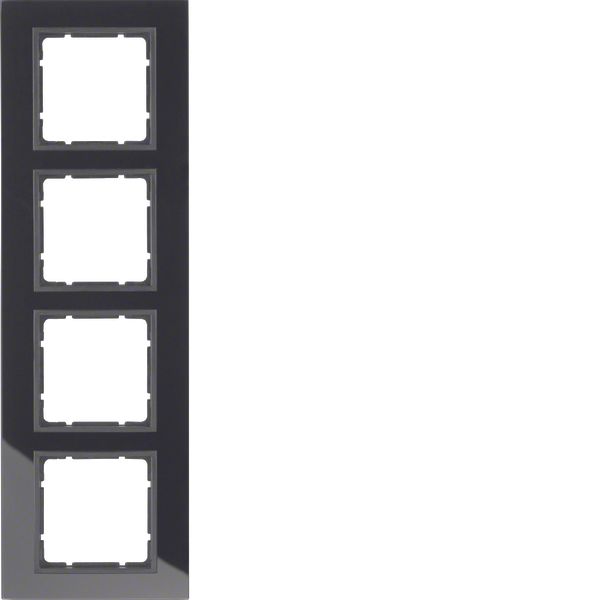 Glass frame 4gang, B.7, black/ant. matt image 1