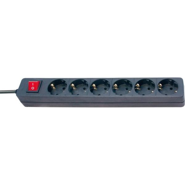 6-fold socket outlet black with switch 1,4 m H05VV-F 3G1,5 image 1