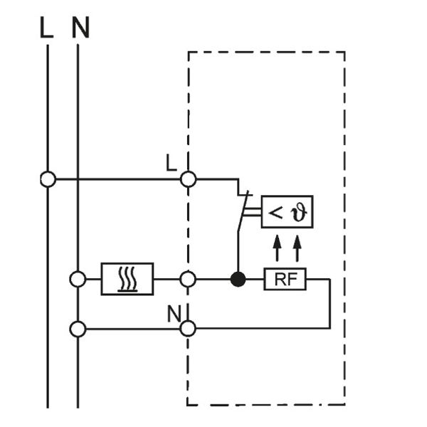 UP room controller, RAL9016 glossy 55x55, 5-30C, AC 230V, 1NC, 10 A image 4