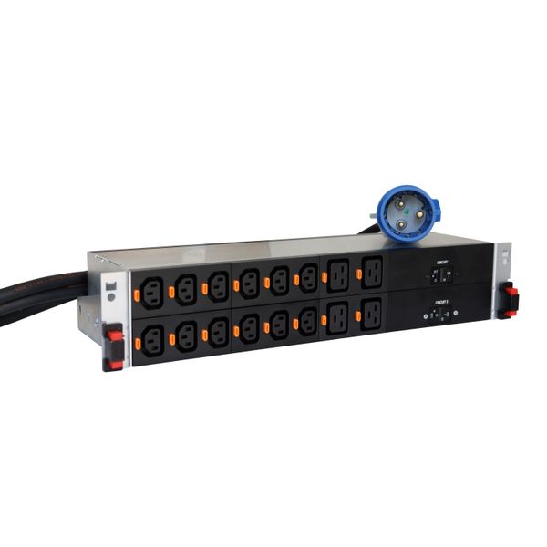 PDU metered 19 inches 1 phase 32A with 12 x C13 + 4 x C19 outlets IEC60309 input image 1