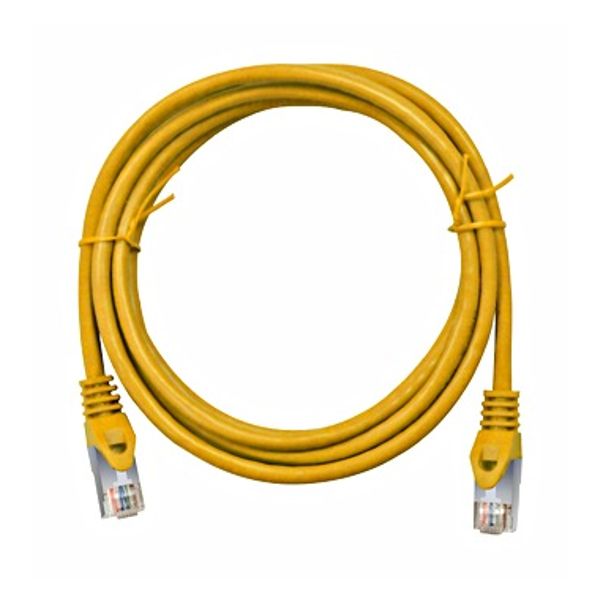 Patchcord RJ45 shielded Cat.6a 10GB, LS0H, yellow,  1.0m image 1