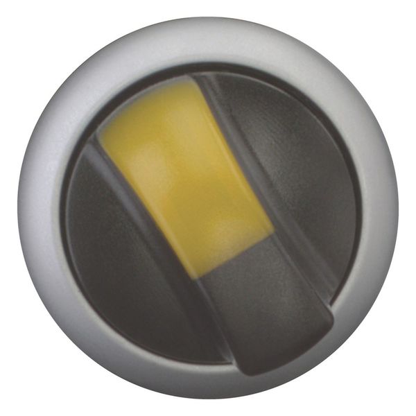Illuminated selector switch actuator, RMQ-Titan, With thumb-grip, maintained, 2 positions (V position), yellow, Bezel: titanium image 8