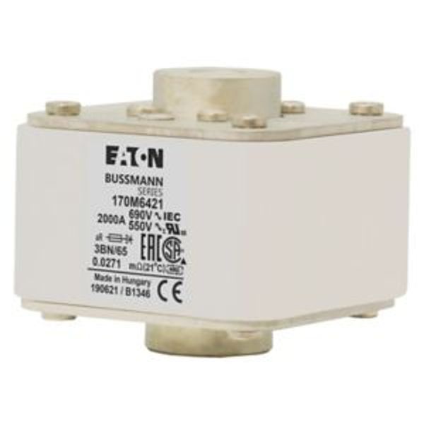 Fuse-link, high speed, 1100 A, AC 1250 V, 2 x size 3, 74 x 177 x 95 mm, aR, IEC, single indicator image 15