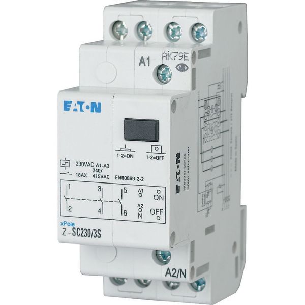 Impulse relay, central control, 230AC, 3NO, 16A, 50/60Hz, 2SU image 4