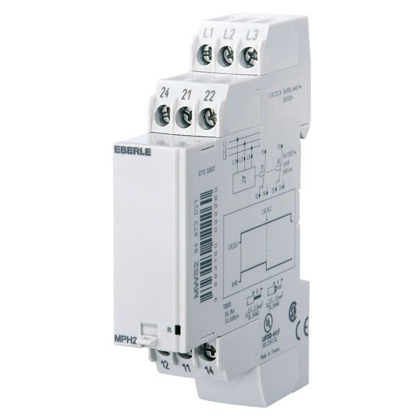 Phase sequence relay AC 3x 208...440 V, 5 A, 2 changeover contacts image 1