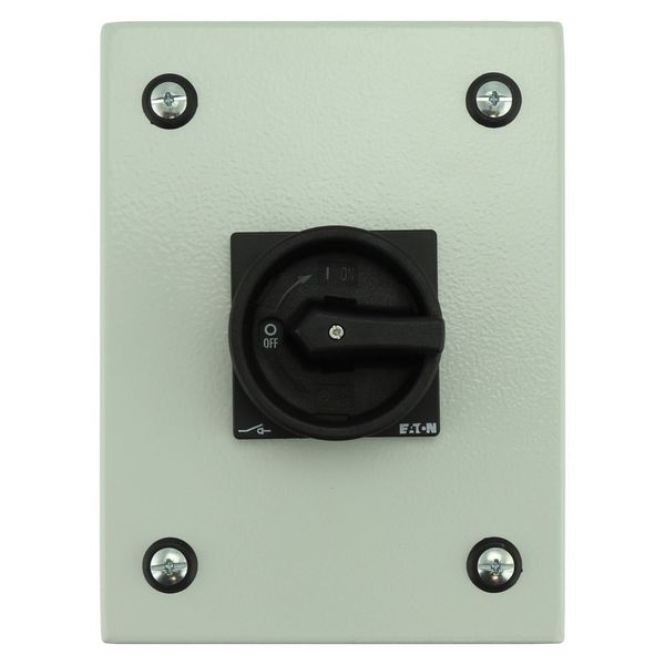 Main switch, P1, 40 A, surface mounting, 3 pole, STOP function, With black rotary handle and locking ring, Lockable in the 0 (Off) position, in steel image 7